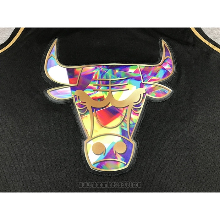 Camiseta Golden Edition Chicago Bulls Michael Jordan #23 2021-22 Negro